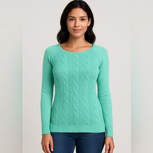 Cyrus Cable Knit Sweater Women’s Size Small Teal